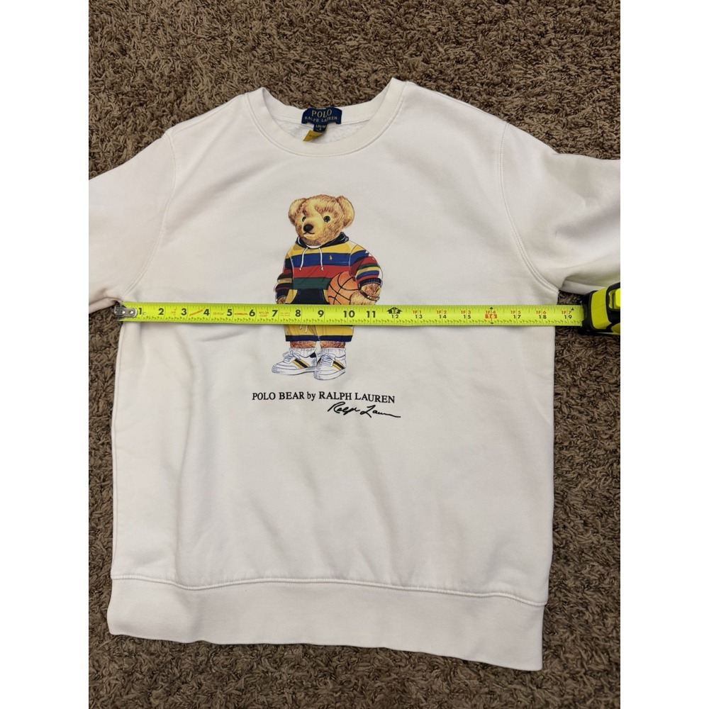 Youth Polo Ralph Lauren Polo Bear Basketball Pullover Crewneck Kids Sz 14-16 (L) - Picture 6 of 7